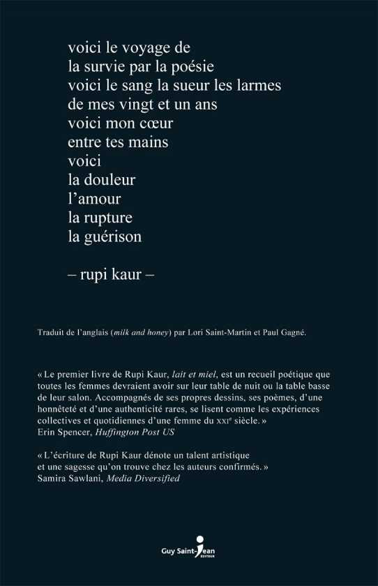 Lait et miel (Français) Poche – de Rupi KAUR
