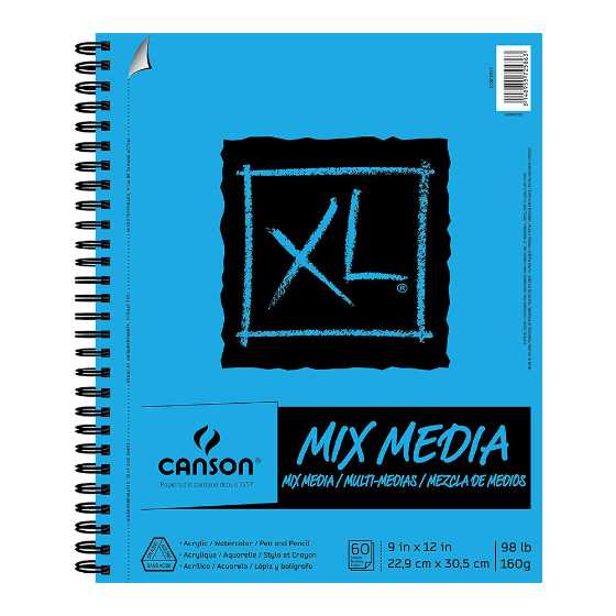 Cahier croquis XL® Mix Media CANSON 60 pages (98lb/160g) 9 x 12” - Coopsco  des Laurentides